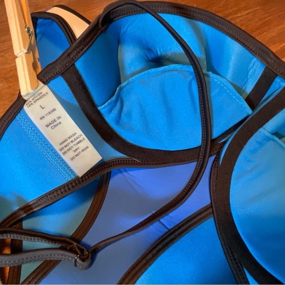 Colorblock Blue and Yellow Bikini Set - Picture 3 of 7